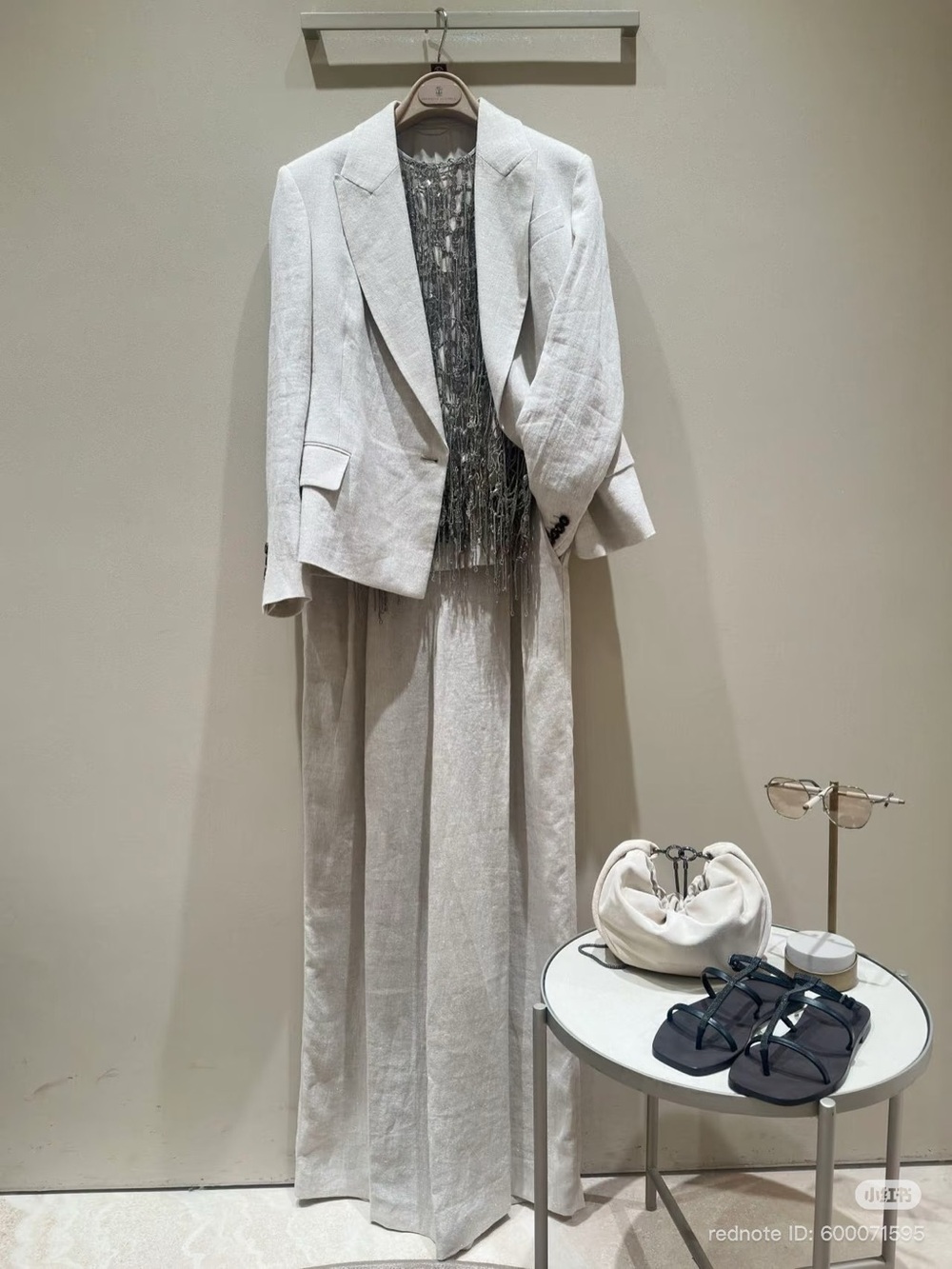 Brunello Cucinelli Double-Breasted Metallic Linen-Blend Blazer - Picture 7 of 17